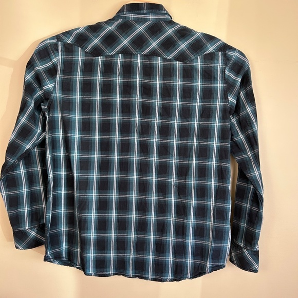 WindRiver plaid shirt Pearl snap modern fit lightweight size large - Picture 3 of 10